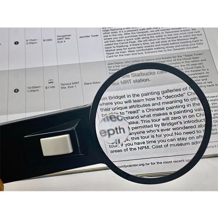 Round handheld Magnifier with LED light for reading